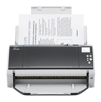 The fi-7460 provides high quality technology for reliable scanning and enhanced image processing functionalities to significantly empower business workflows. Even with its compact size, the device scans A4 landscape documents at 60 ppm/120 ipm (200/300 dpi), and is capable of loading up to 100 sheets at a time and scanning up to as many as 18,000 sheets a day. - Image 1