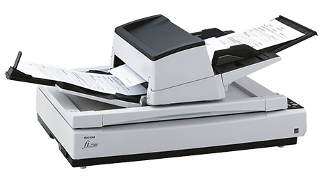 The fi-7700 achieves scanning speeds of 100 ppm/200 ipm (A4 landscape, color, 200/300 dpi), is capable of loading up to 300 sheets at a time and scanning up to as many as 44,000 sheets a day. With its high quality technologies and user-friendly design, the scanner is suitable for continuous high volume scanning. The scanner's ability to scan various documents such as thin paper, plastic cards, books, magazines, envelopes, and long page documents, boosts user productivity. - Image 1
